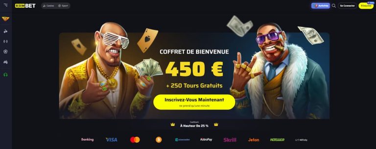 BDMBet Casino page accueil